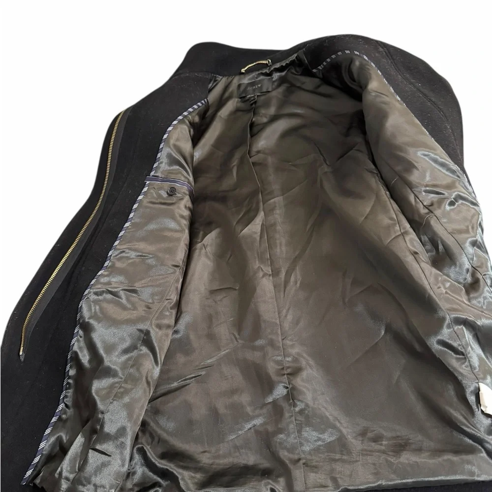 J. Crew Toscana Italian Wool Blend Asymetrical Zip Front Coat Size 00 - Picture 7 of 11